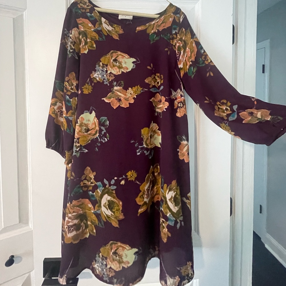 Purple Floral Everlasting Dress L